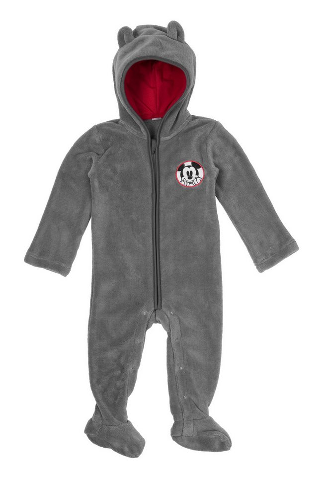 United Labels® Overall Disney Mickey Mouse Fleece Overall Kapuze Strampler Onesie Jumpsuit von United Labels®