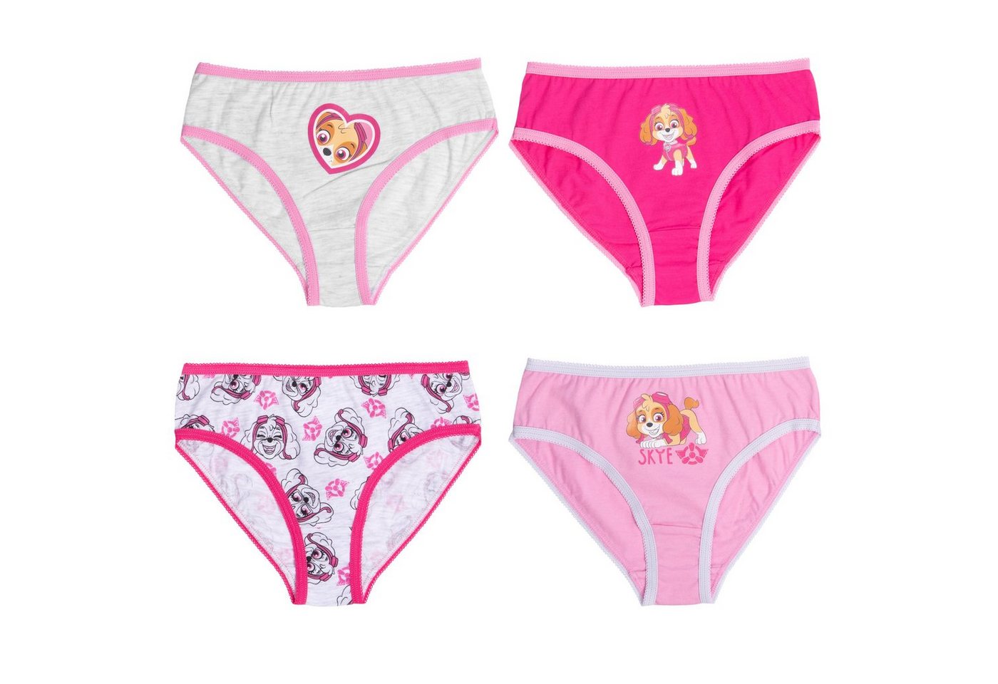 United Labels® Panty Paw Patrol - Unterhose für Mädchen Panty Slip Rosa/Pink (4er Pack) von United Labels®