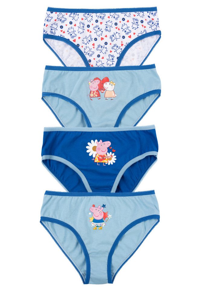 United Labels® Panty Peppa Wutz Panty für Mädchen Kinder Unterhose Slip Blau (4er Pack) von United Labels®