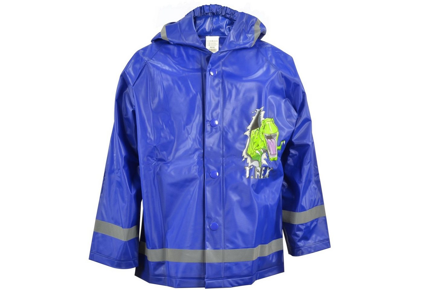 United Labels® Regenjacke Regenjacke Kinder Jungen mit Kapuze und ReflektorstreifenT-Rex Blau von United Labels®