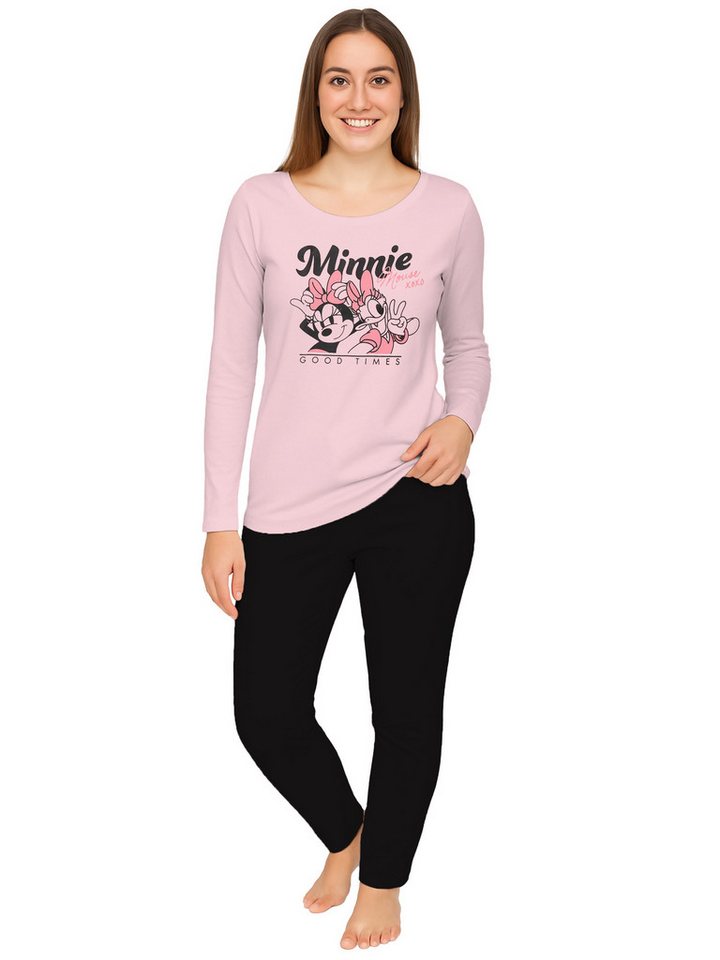 United Labels® Schlafanzug Disney Minnie Mouse Schlafanzug Pyjama Set Langarm Oberteil mit Hose von United Labels®