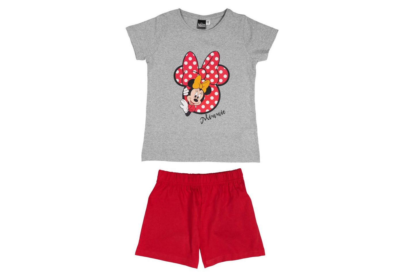 United Labels® Schlafanzug Disney Minnie Mouse Schlafanzug für Mädchen Grau/Rot von United Labels®