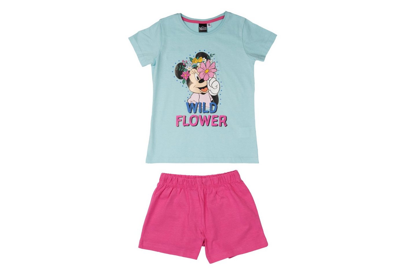 United Labels® Schlafanzug Disney Minnie Mouse Schlafanzug für Mädchen - Wild flowerBlau/Pink von United Labels®