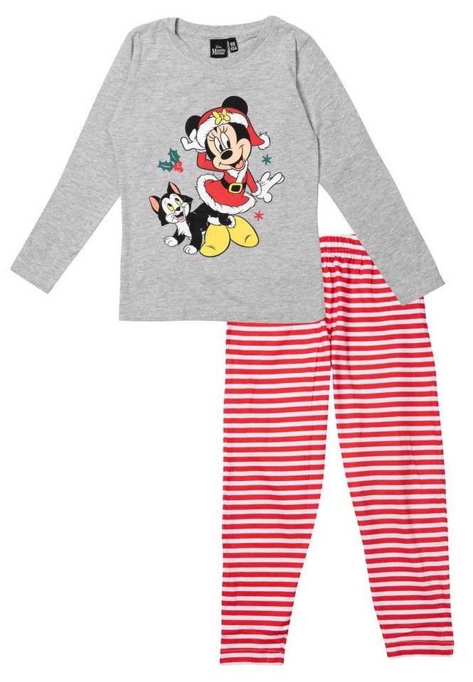 United Labels® Schlafanzug Disney Minnie Mouse XMAS Schlafanzug Mädchen Langarm Christmas von United Labels®