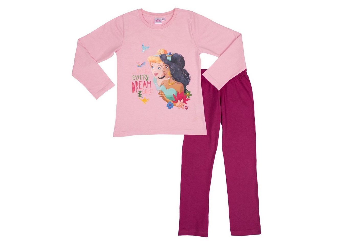 United Labels® Schlafanzug Disney Princess Schlafanzug für Mädchen Rosa/Pink von United Labels®