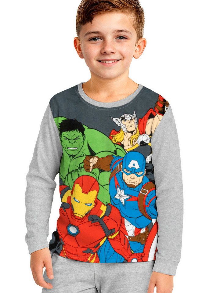 United Labels® Schlafanzug Marvel The Avengers Schlafanzug Pyjama Set Langarm Oberteil mit Hose von United Labels®
