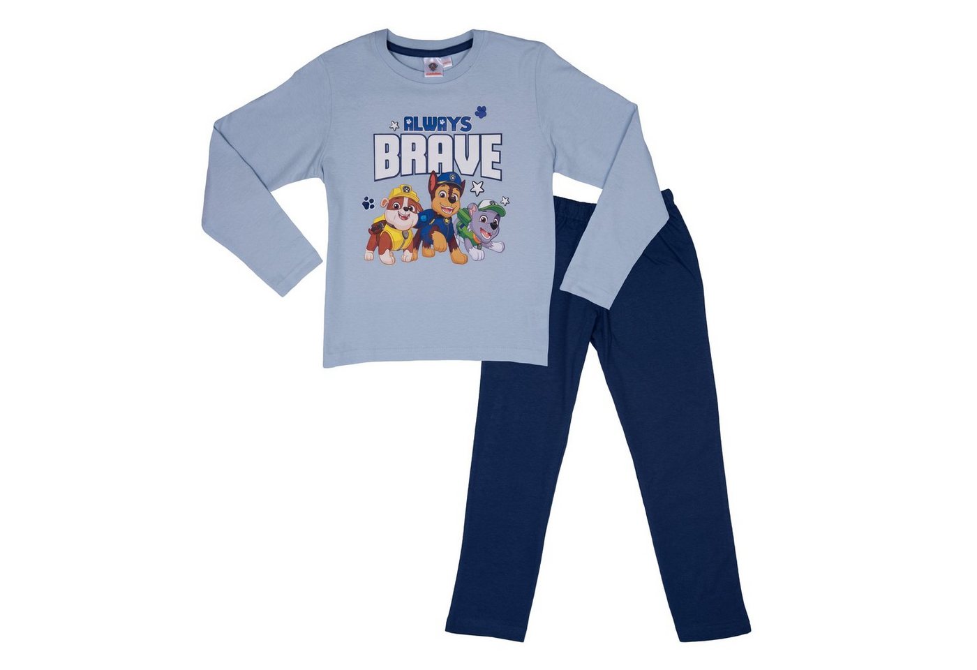 United Labels® Schlafanzug Paw Patrol Schlafanzug für Jungen - Always Brave - Langarm Blau von United Labels®