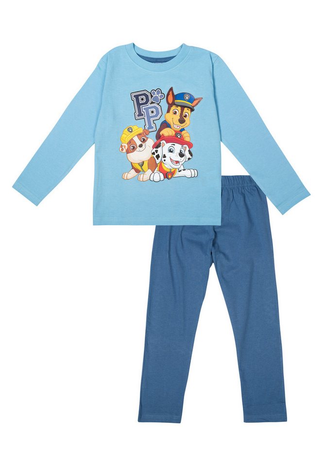 United Labels® Schlafanzug Paw Patrol Schlafanzug für Jungen Pyjama Set Langarm Oberteil Blau von United Labels®