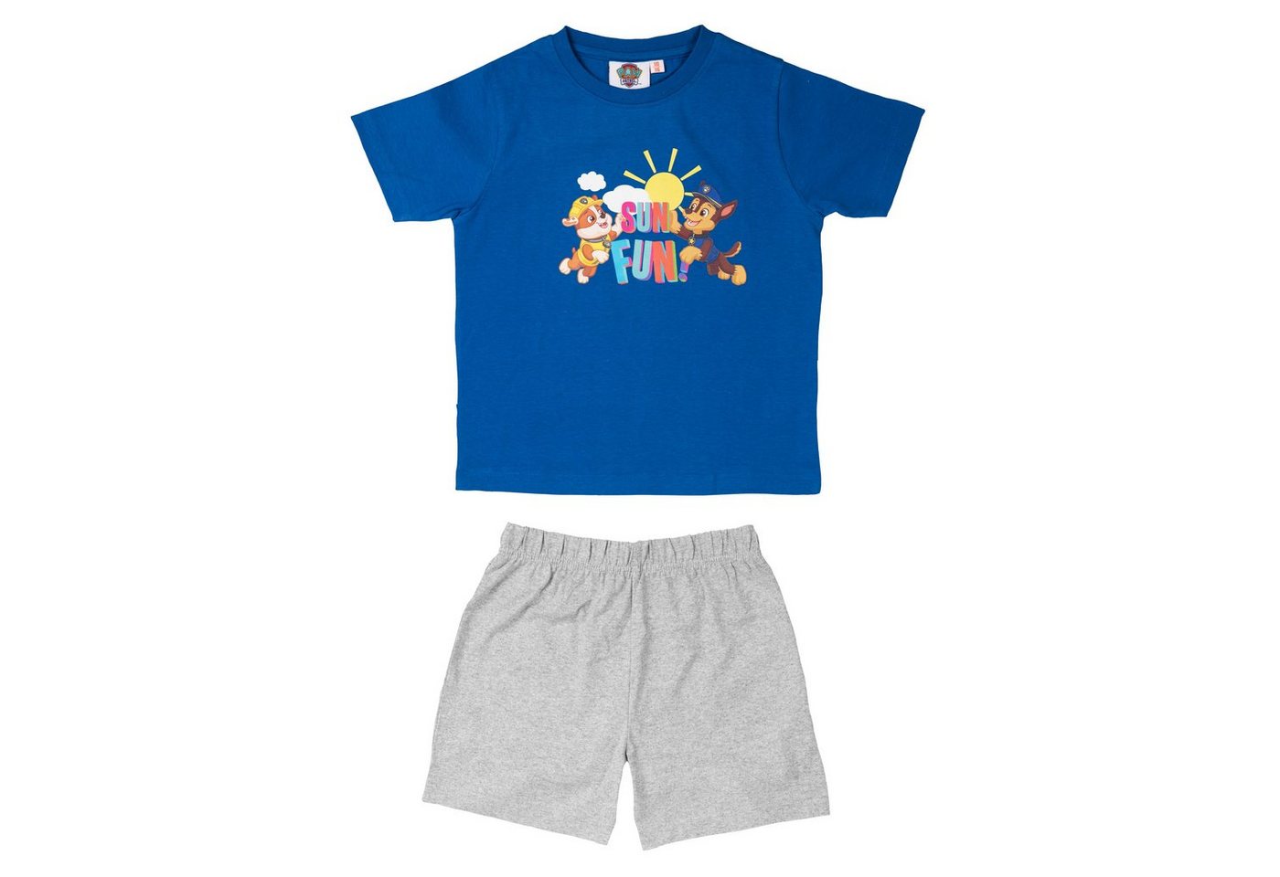 United Labels® Schlafanzug Paw Patrol Schlafanzug für Jungen - Sun Fun Set Kurzarm Blau/Grau von United Labels®