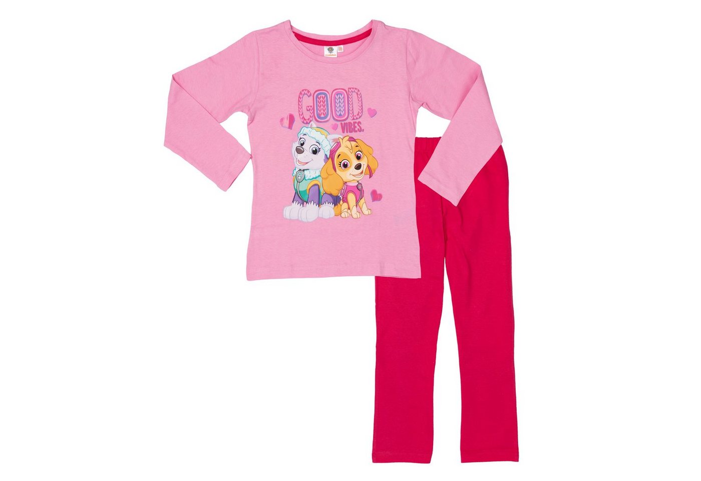 United Labels® Schlafanzug Paw Patrol Schlafanzug für Mädchen - Good Vibes - Rosa/Pink von United Labels®