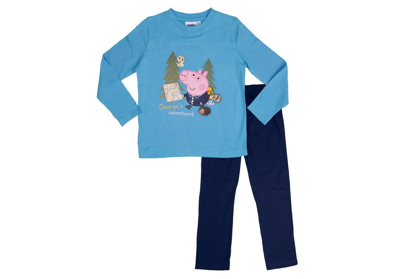 United Labels® Schlafanzug Peppa Wutz Schlafanzug für Jungen - George's adventures Blau von United Labels®