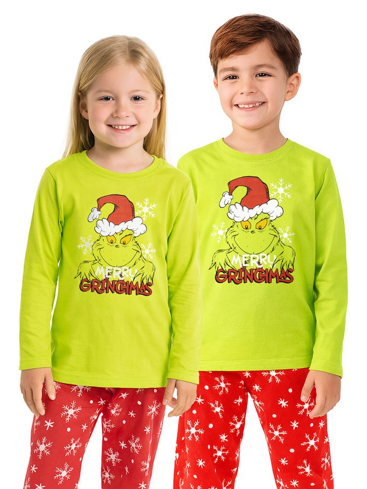 United Labels® Schlafanzug The Grinch Schlafanzug Pyjama Set Langarm Oberteil mit Hose von United Labels®