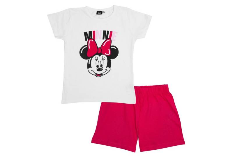 United Labels® Schlafanzug Disney Minnie Mouse Schlafanzug Mädchen Pyjama Kurzarm Weiß/Pink von United Labels®