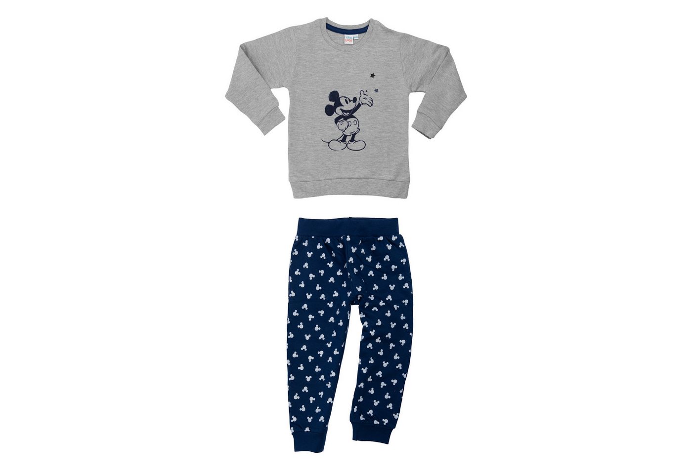 United Labels® Shirt & Hose Disney Mickey Mouse Baby Set Unisex 2-Teiler Grau/Blau von United Labels®