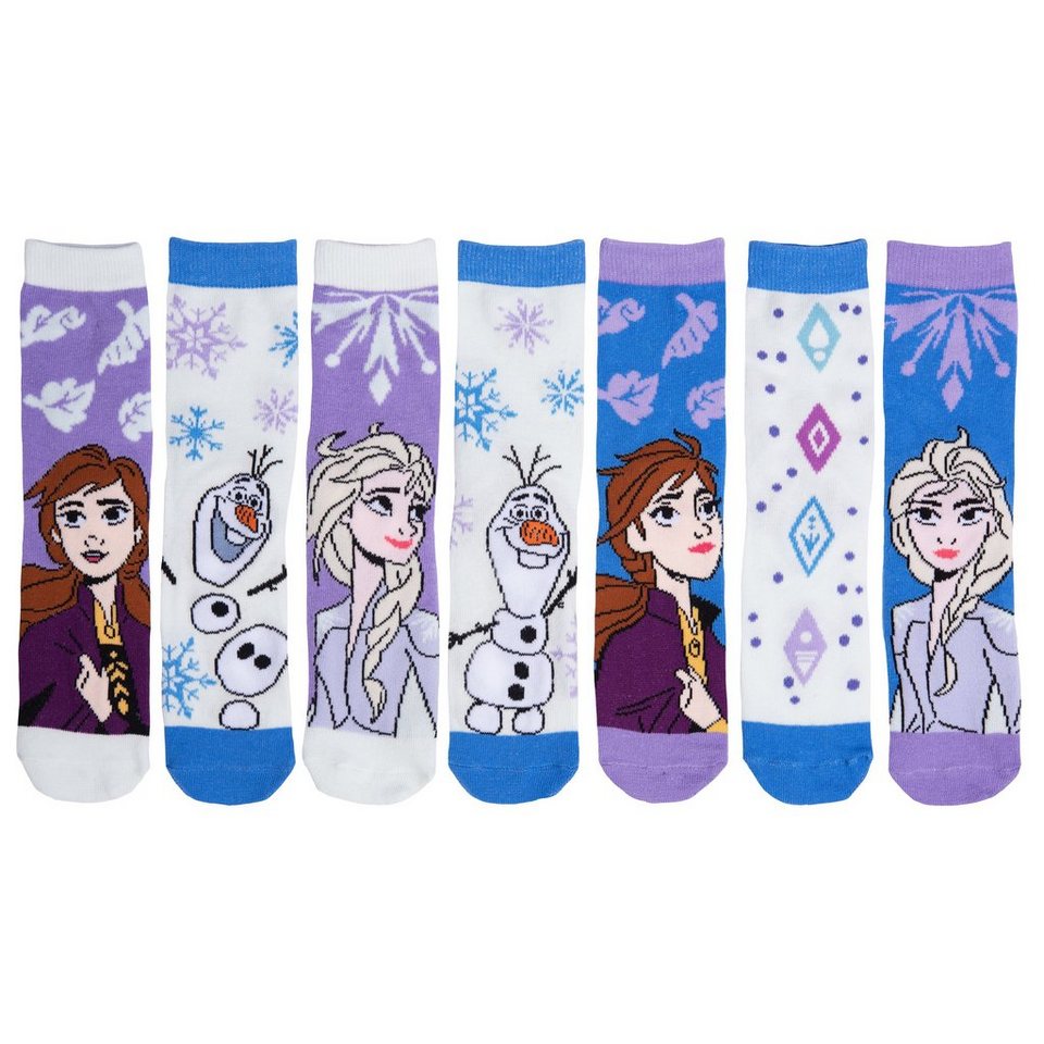 United Labels® Socken Disney Frozen Socken für Mädchen - Die Eiskönigin - Bunt (7er Pack) von United Labels®