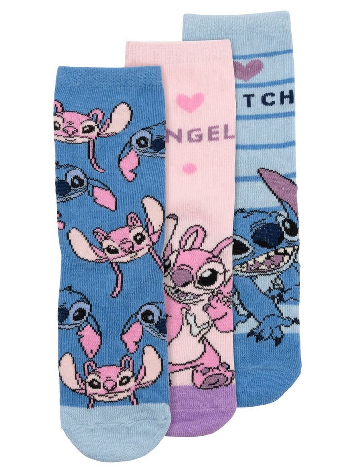 United Labels® Socken Disney Lilo & Stitch Socken Söckchen Strümpfe (3er Pack) von United Labels®