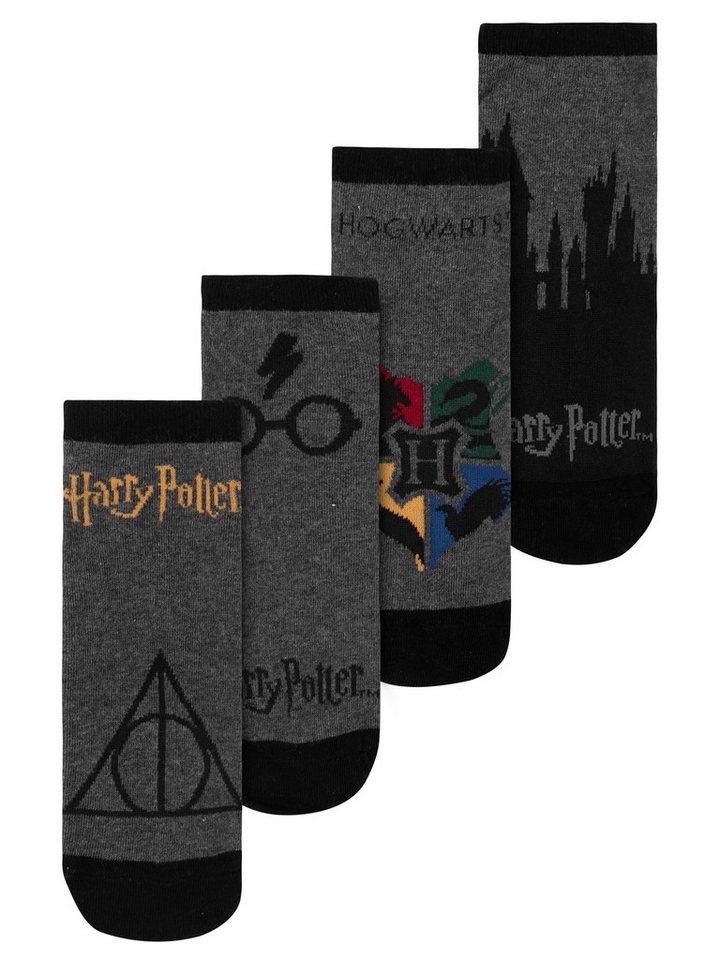 United Labels® Socken Harry Potter Hogwarts Socken Sneaker Strümpfe (4er Pack) von United Labels®