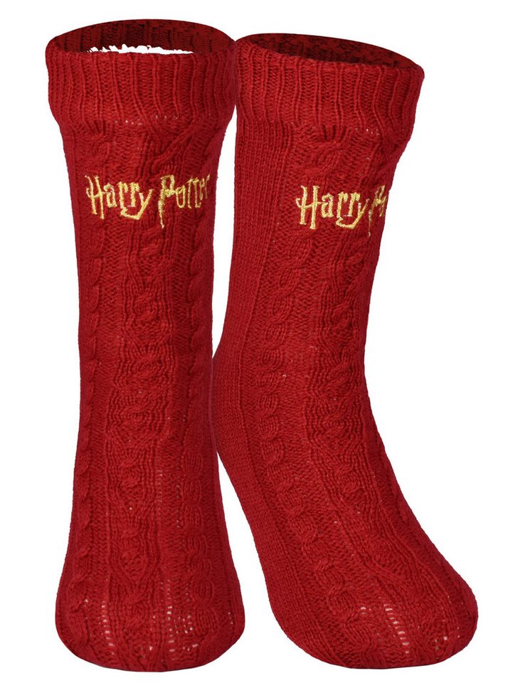 United Labels® Socken Harry Potter Hüttensocken Strick Socken Haussocken Kuschelsocken von United Labels®