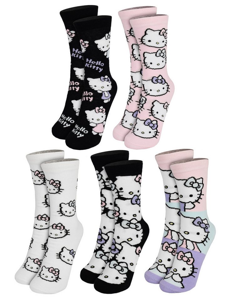 United Labels® Socken Hello Kitty Socken Allover Sneaker Strümpfe (5er Pack) 38-43 von United Labels®