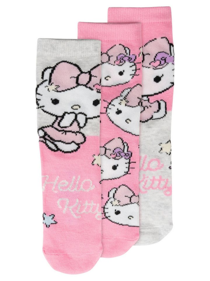 United Labels® Socken Hello Kitty Socken Kindersocken Sneaker Söckchen (3er Pack) von United Labels®