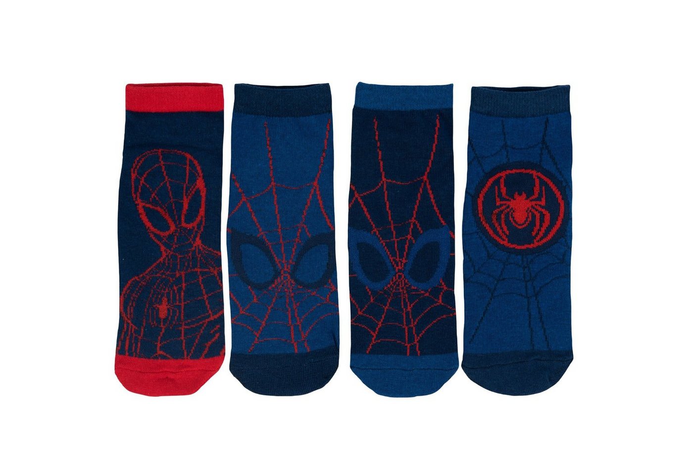 United Labels® Socken Marvel Spiderman Socken für Jungen Kindersocken Blau/Rot (4er Pack) von United Labels®