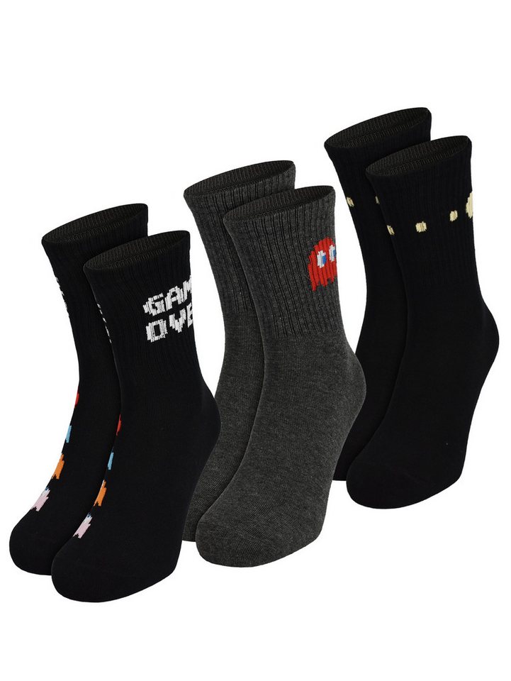 United Labels® Socken Pac-Man Socken Crew Sneaker Strümpfe 40-45 (3er Pack) von United Labels®