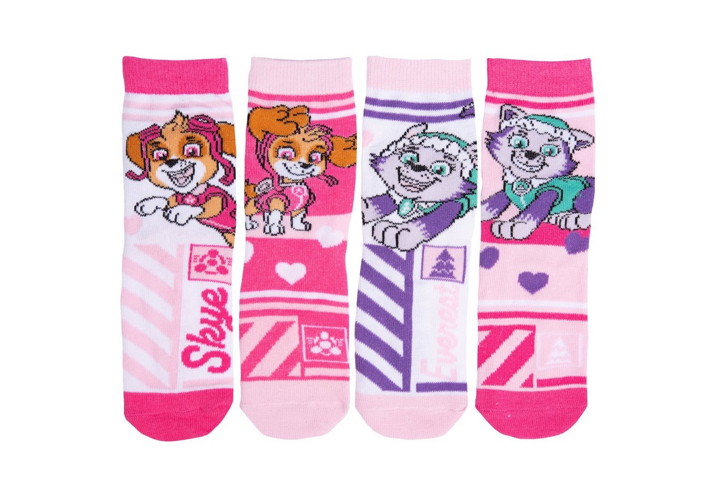 United Labels® Socken Paw Patrol - Socken Mädchen Kinder Kindersocken Rosa (4er Pack) von United Labels®