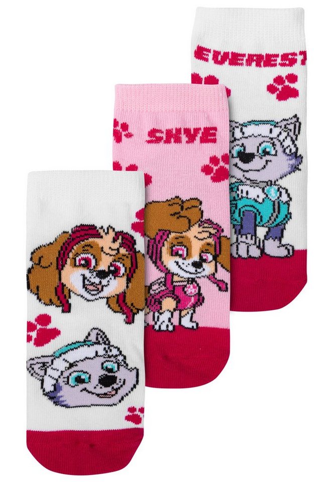 United Labels® Socken Paw Patrol Socken Mädchen Sneaker Söckchen Rosa Weiß (3er Pack) von United Labels®