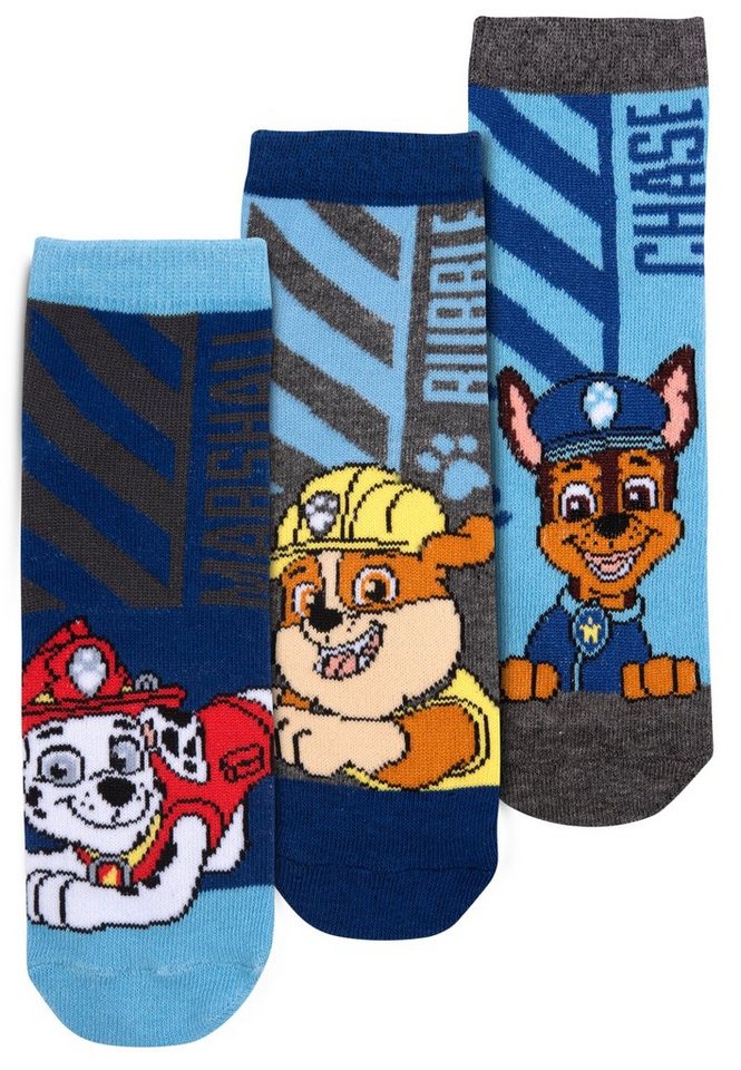 United Labels® Socken Paw Patrol Socken für Jungen Kinder Sneaker Bunt (3er Pack) von United Labels®