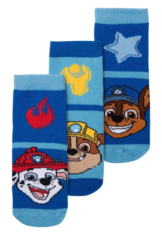 United Labels® Socken Paw Patrol Socken für Jungen - Sneaker Söckchen Blau (3er Pack) von United Labels®