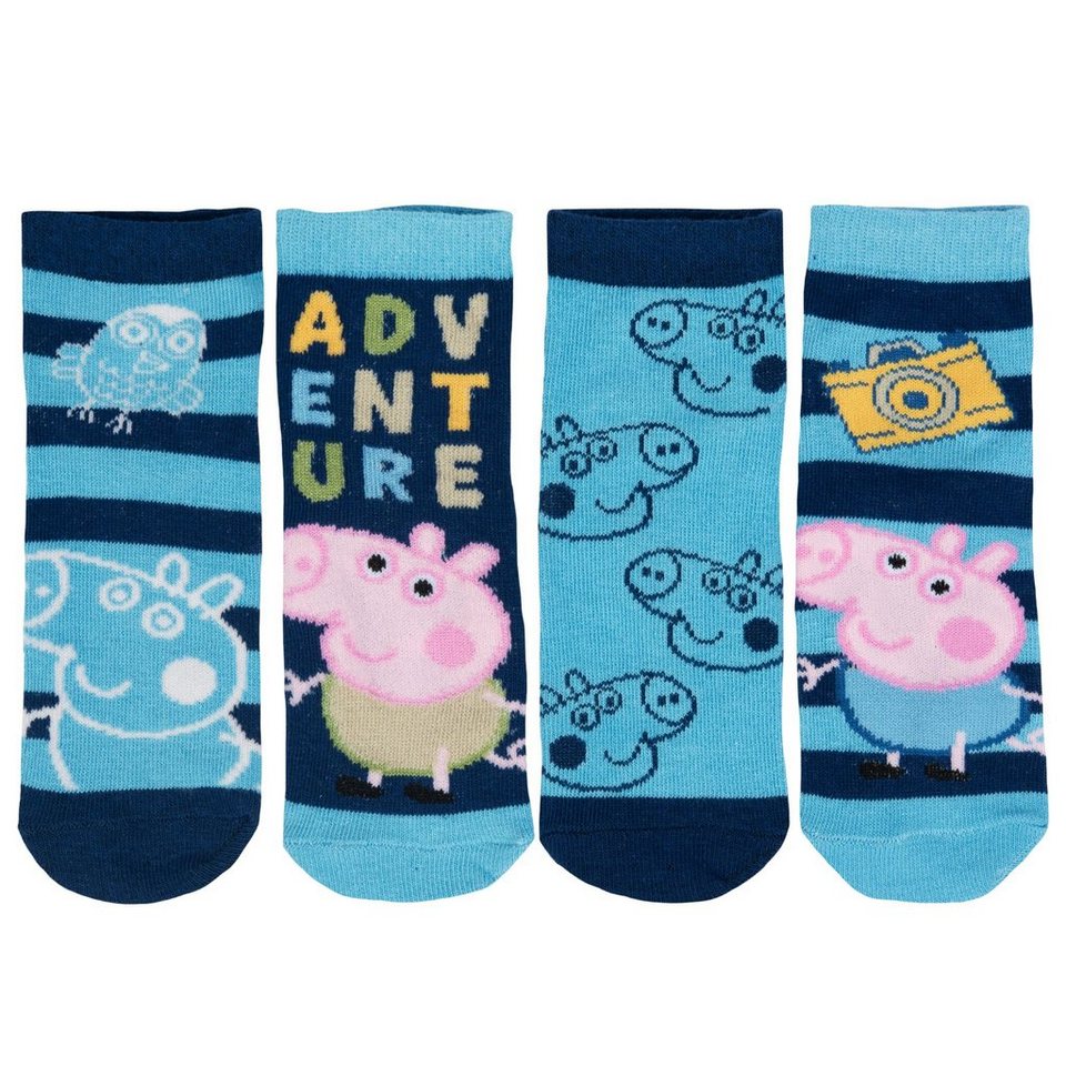 United Labels® Socken Peppa Wutz Socken für Kinder Blau (4er Pack) von United Labels®