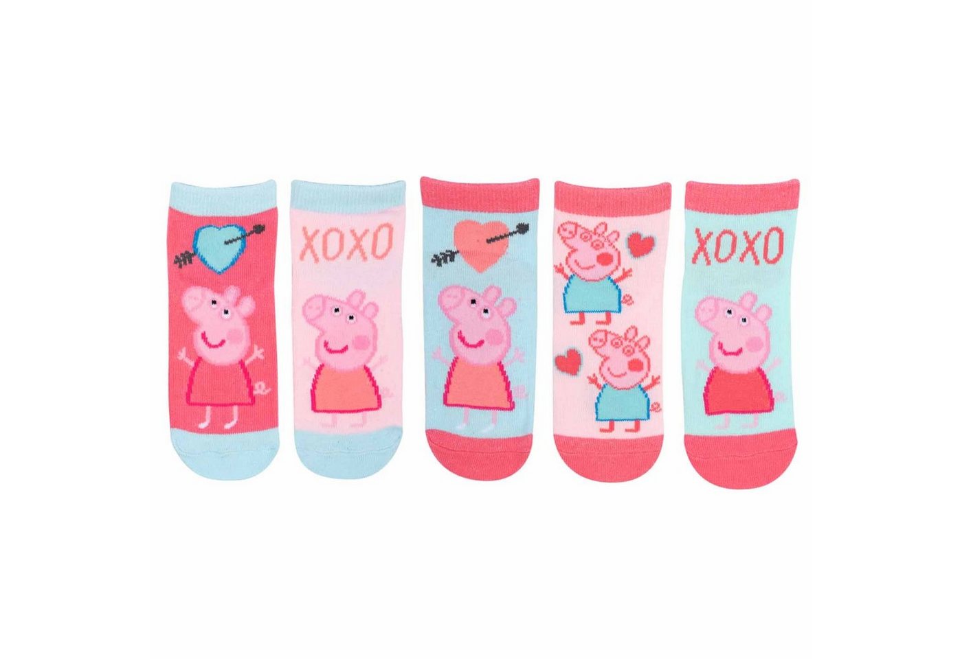 United Labels® Socken Peppa Wutz Socken für Mädchen Rosa/Blau (5er Pack) von United Labels®