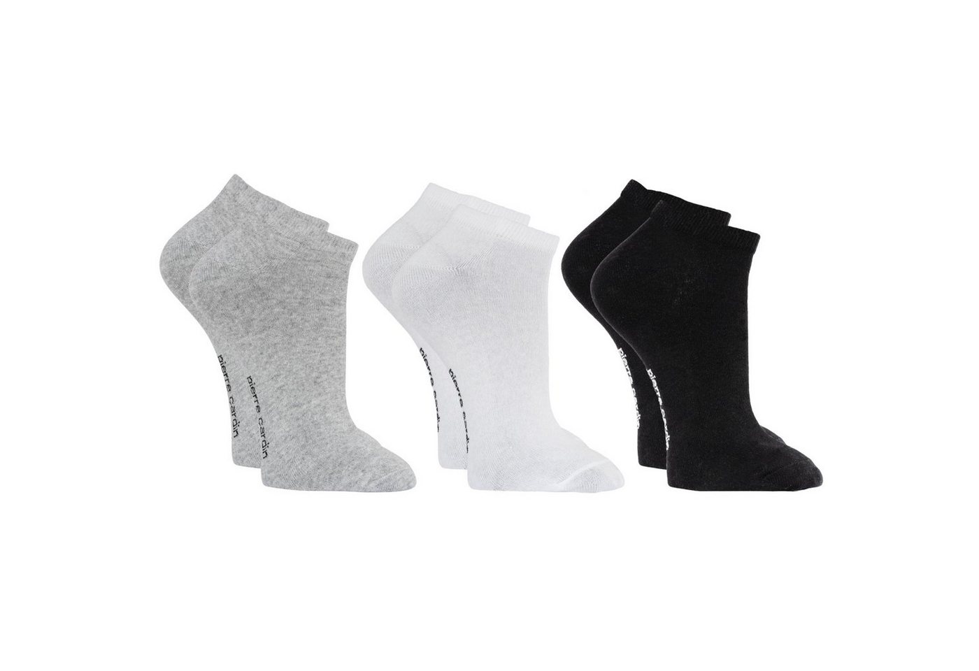 United Labels® Socken Pierre Cardin Sneaker Sportsocken HerrenGrau/Weiß/Schwarz (3er Pack) von United Labels®