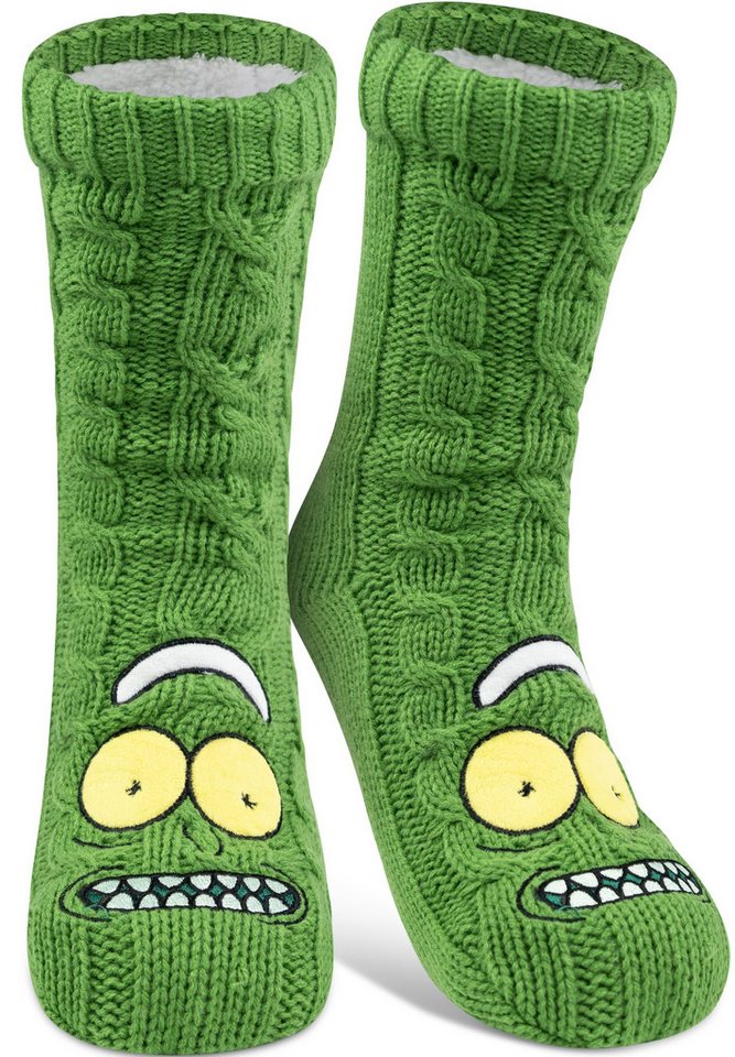 United Labels® Socken Rick and Morty Hüttensocken Haussocken Sherpa Futter Kuschelsocken von United Labels®
