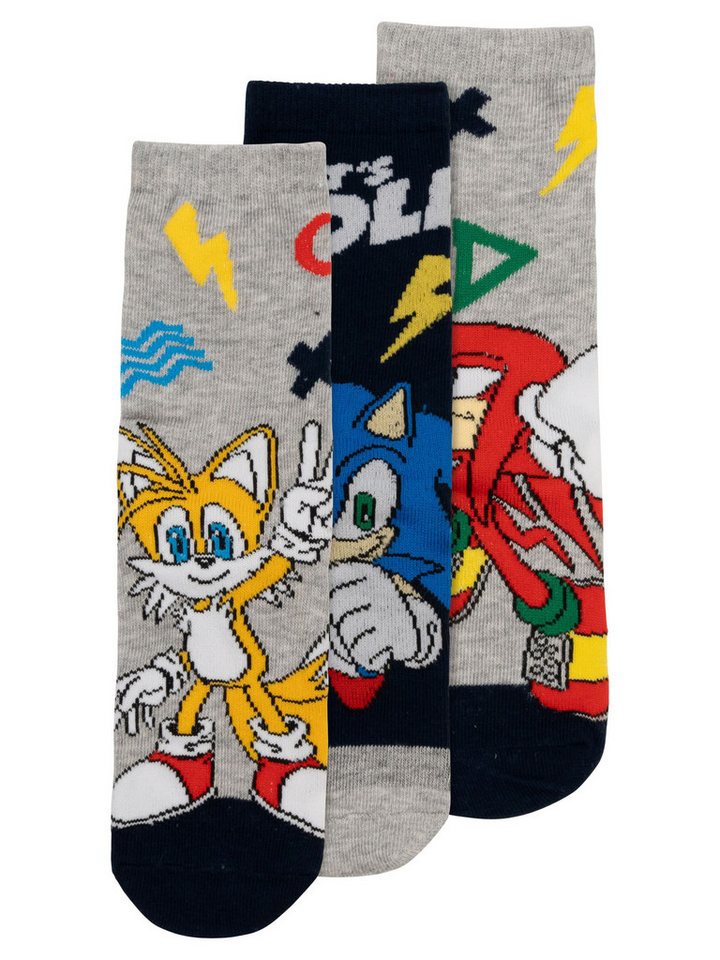 United Labels® Socken Sonic The Hedgehog Socken Söckchen Strümpfe (3er Pack) von United Labels®