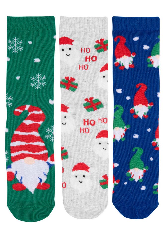 United Labels® Socken Wichtel Santa Socken Jungen und Mädchen Weihnachtssocken (3er Pack) von United Labels®