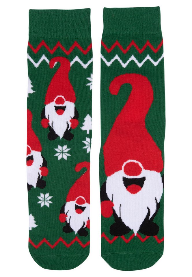 United Labels® Socken Wichtel Winter Socken Herren Weihnachtssocken Männer Grün 2er Pack von United Labels®