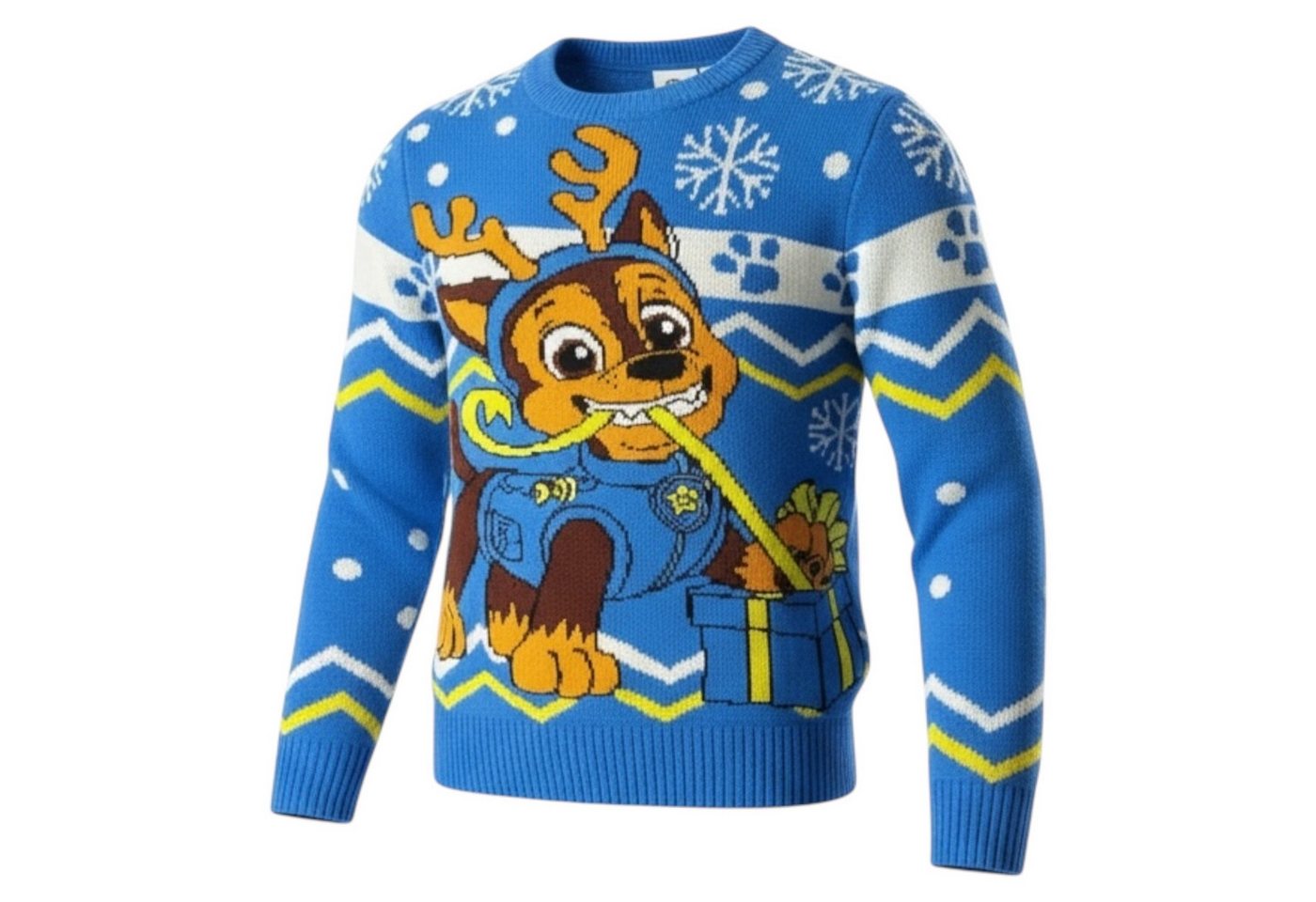 United Labels® Strickpullover PAW PATROL Strickpullover für Jungs Langarm CHASE Gr. 122/128 von United Labels®