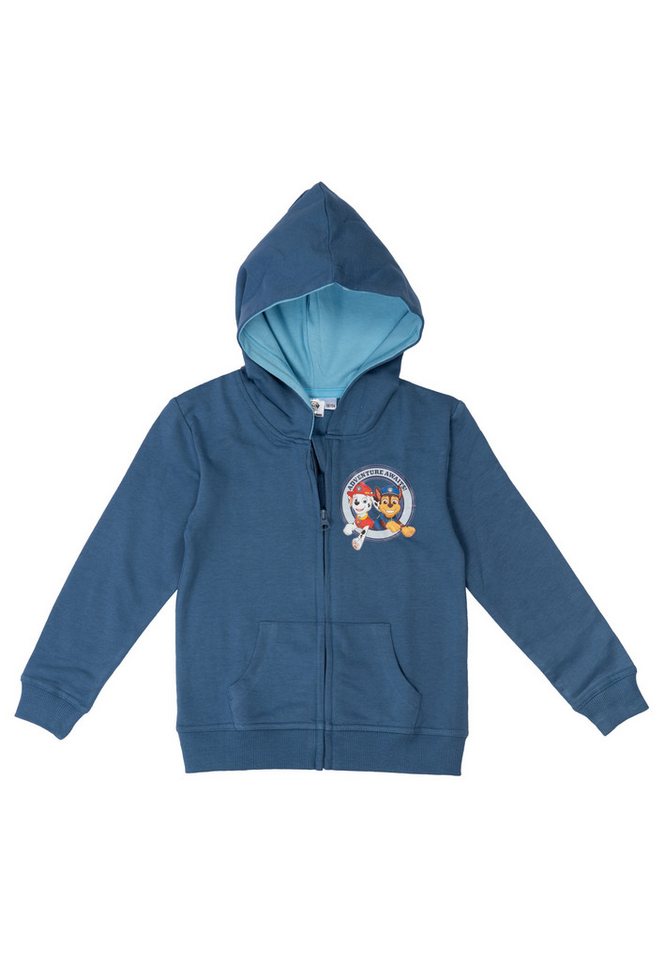 United Labels® Sweatjacke Paw Patrol Sweatjacke Jungen Kapuzenpullover Reißverschluss Blau von United Labels®