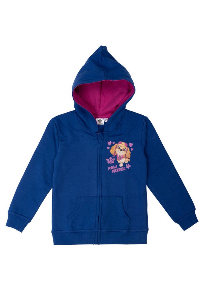 United Labels® Sweatjacke Paw Patrol Sweatjacke Mädchen Kapuzenpullover Reißverschluss Blau von United Labels®