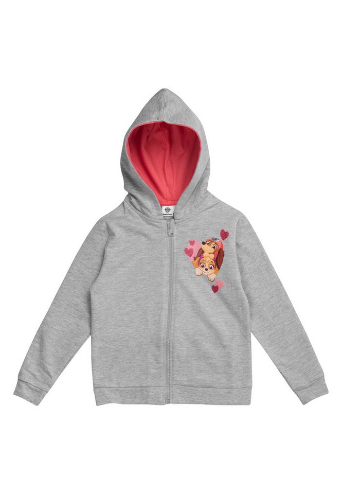 United Labels® Sweatjacke Paw Patrol Sweatjacke Mädchen Kapuzenpullover Reißverschluss Grau von United Labels®