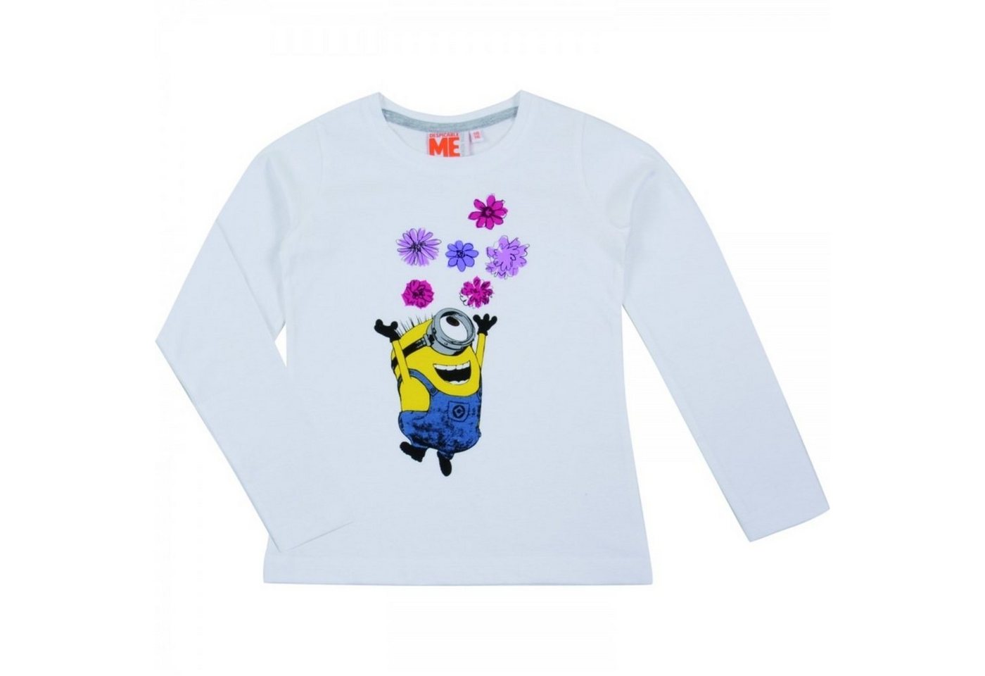 United Labels® Sweatshirt Minions Pullover für Mädchen - Blümchen langärmlig Kinder Weiß von United Labels®