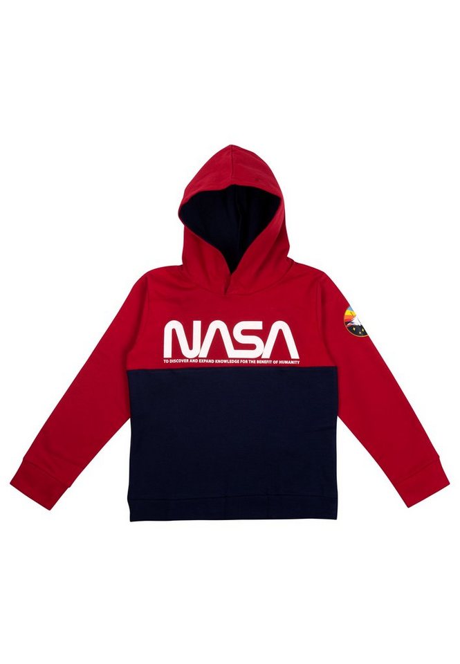 United Labels® Sweatshirt NASA Hoodie für Jungen Kapuzenpullover Pullover Kapuze Schwarz/Rosa von United Labels®