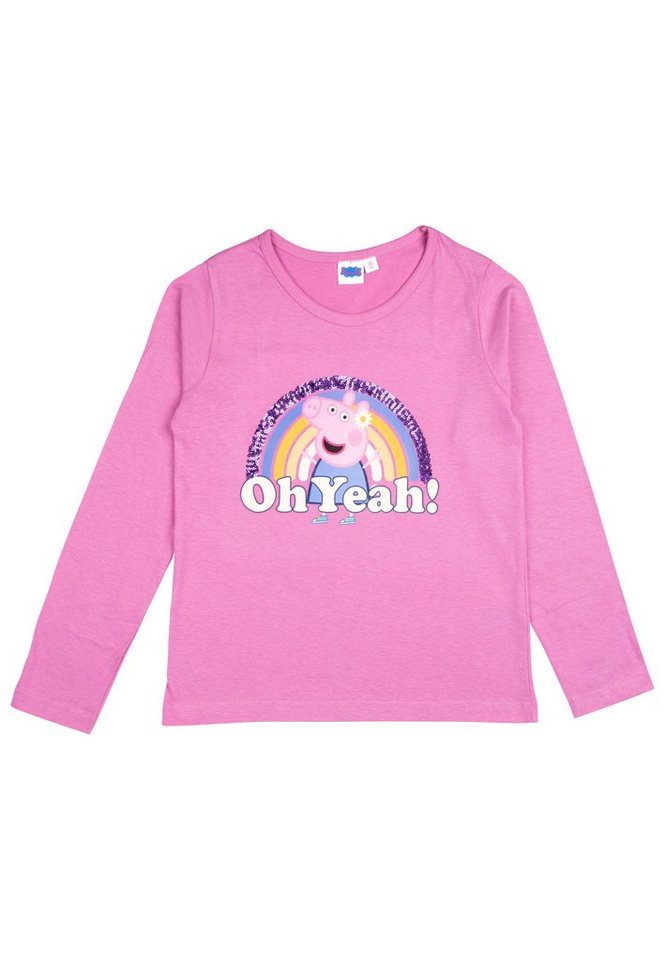 United Labels® Sweatshirt Peppa Wutz Pullover für Mädchen – Oh Yeah - mit Pailletten langärmlig von United Labels®