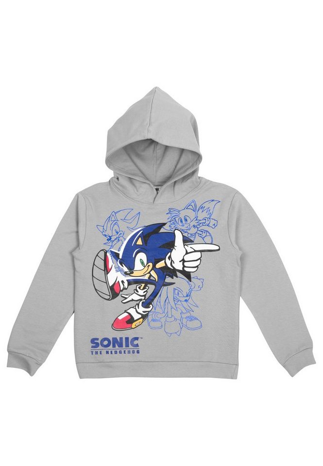 United Labels® Sweatshirt Sonic The Hedgehog Hoodie für Jungen - Kapuzenpullover Pullover Grau von United Labels®