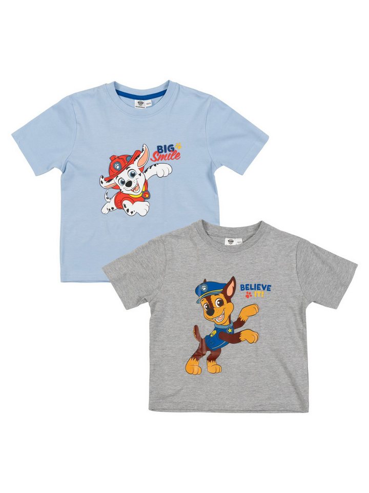 United Labels® T-Shirt Paw Patrol Kinder T-Shirt Jungen Blau/Grau (2er Pack) von United Labels®