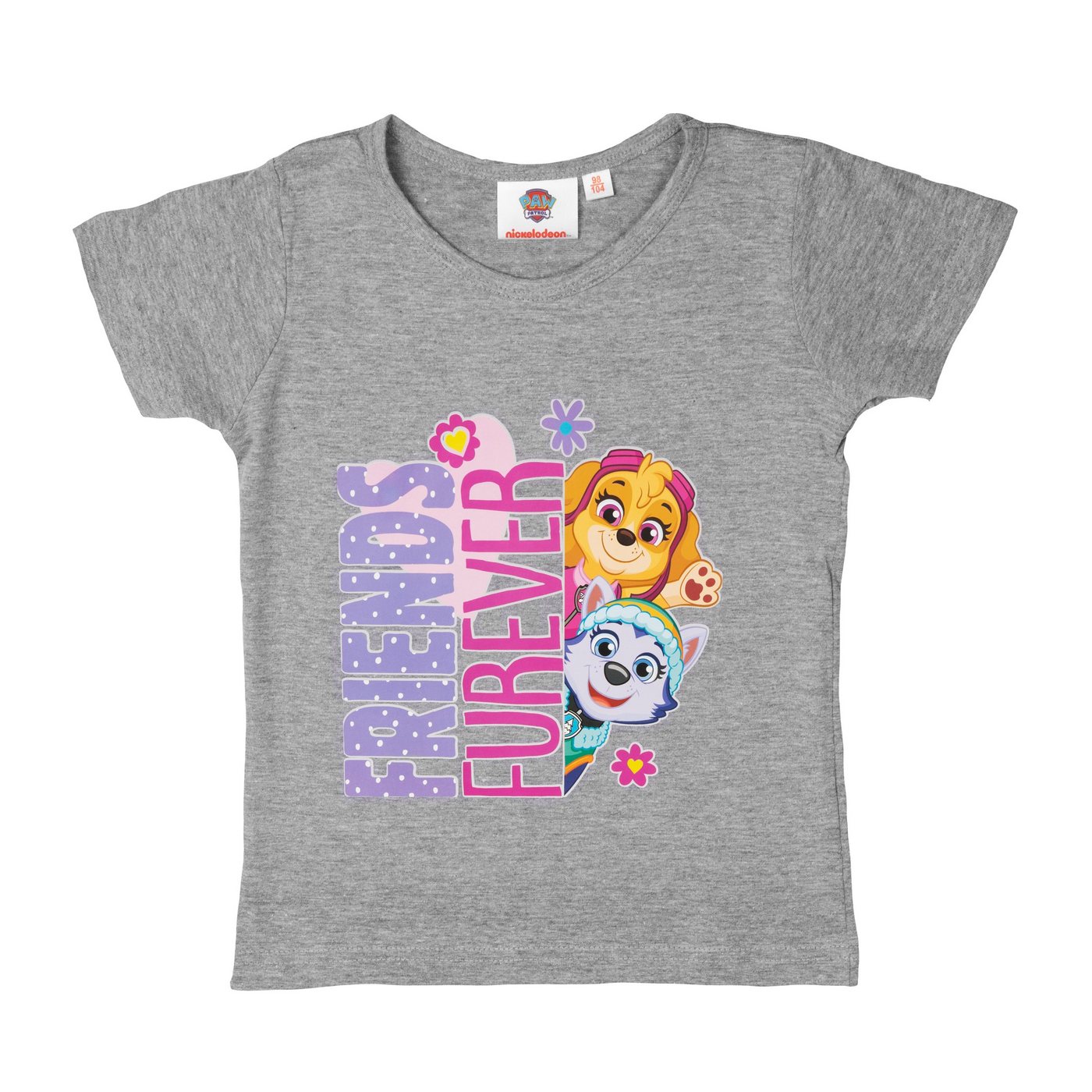 United Labels® T-Shirt Paw Patrol T-Shirt für Mädchen Skye & Everest - Friends forever Grau von United Labels®