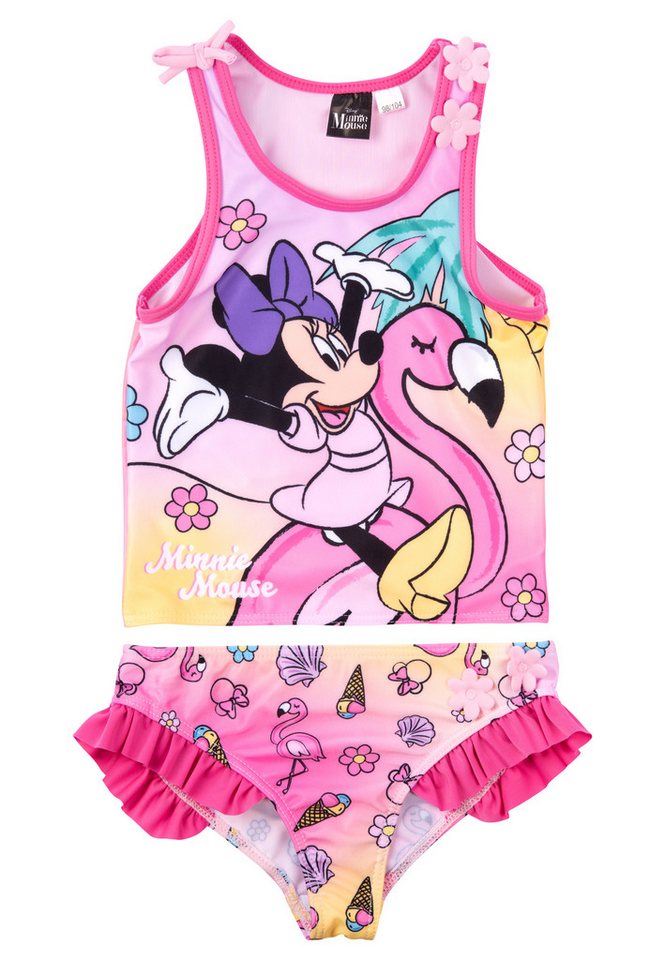 United Labels® Tankini Minnie Mouse Tankini Badeanzug mit Rüschen Mädchen Zweiteiler Pink von United Labels®