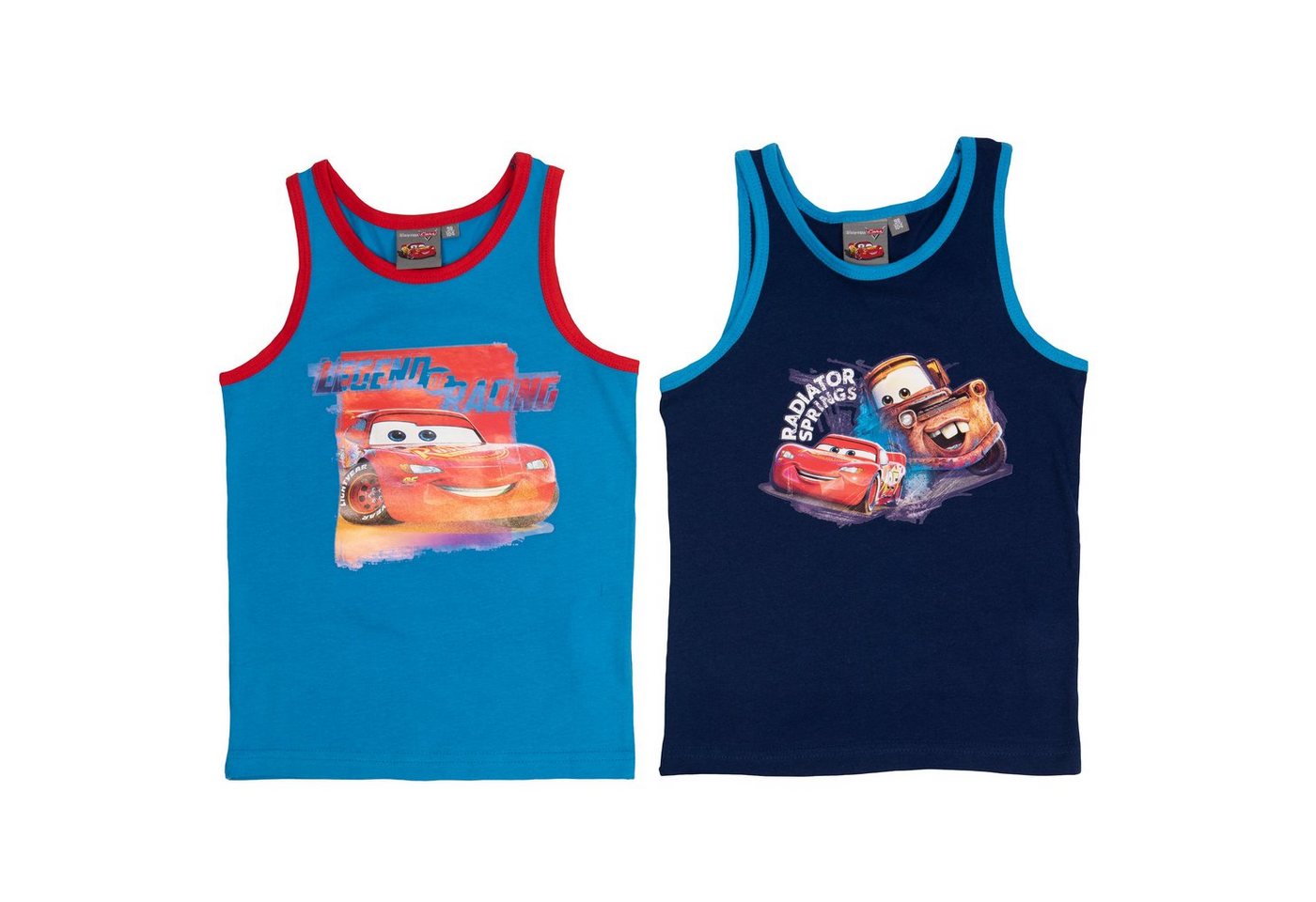 United Labels® Unterhemd Disney Cars - Lightning McQueen Unterhemd für Jungen Blau (2er Pack) von United Labels®