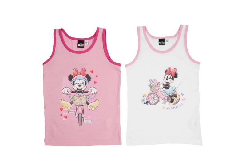 United Labels® Unterhemd Disney Unterhemd für Mädchen - Minnie Mouse Rosa/Weiß (2er Pack) von United Labels®